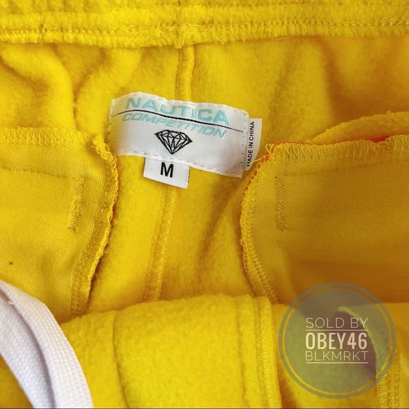 DIAMOND X NAUTICA POLAR FLEECE JOGGERS Yellow / Orange M - Picture 3 of 5